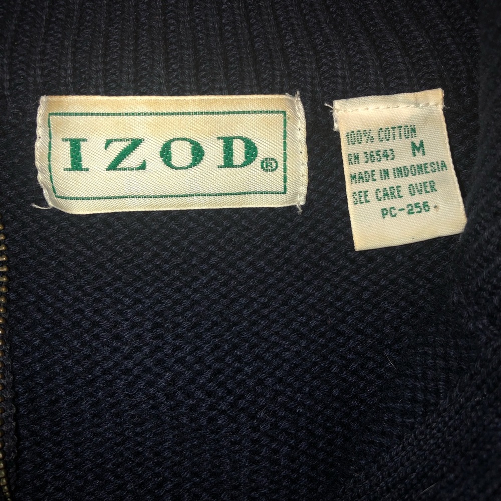 Izod Vintage Sweater Men’s Izod Pull Over Quarter Zip - Picture 3 of 5